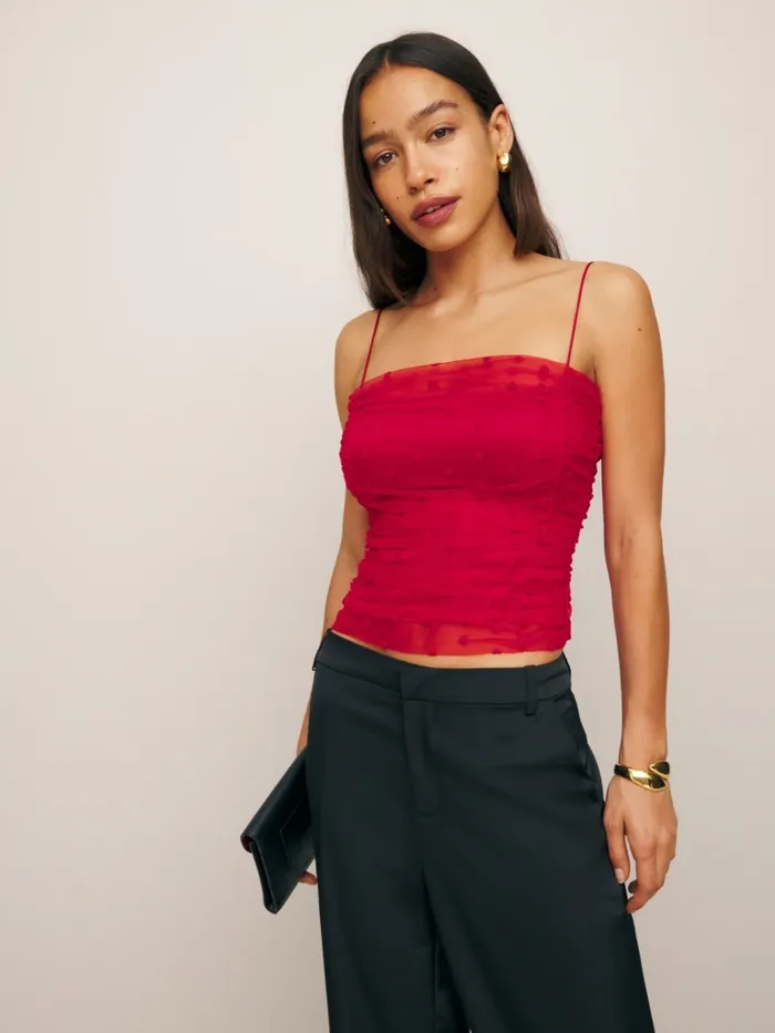 Reformation Tops Amber Top Cherry 8211 Women