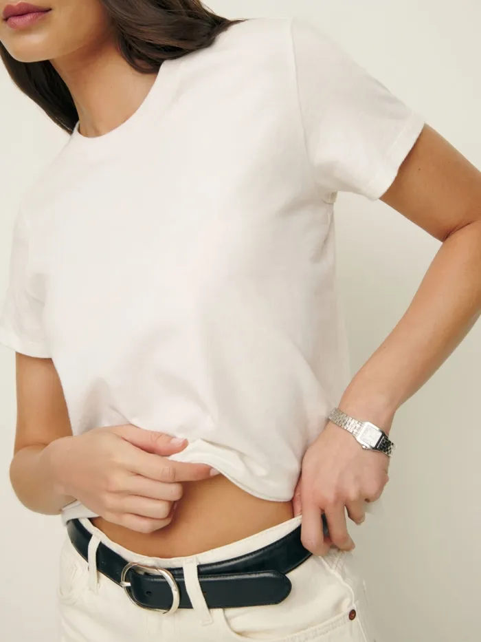 Reformation Tops Classic Crew Tee White 8211 Women