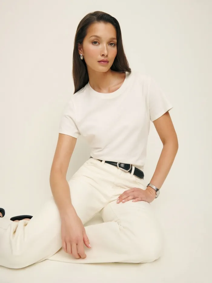 Reformation Tops Classic Crew Tee White 8211 Women