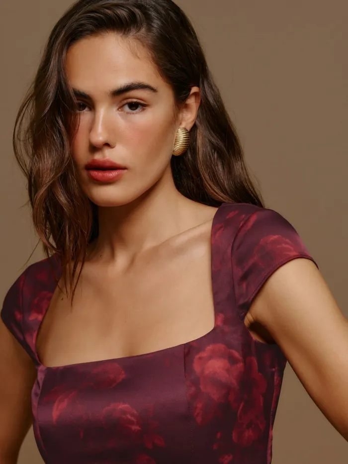 Reformation Tops Cora Satin Top Sanguine 8211 Women Reformation Tops Cora Satin Top Sanguine 8211 Women