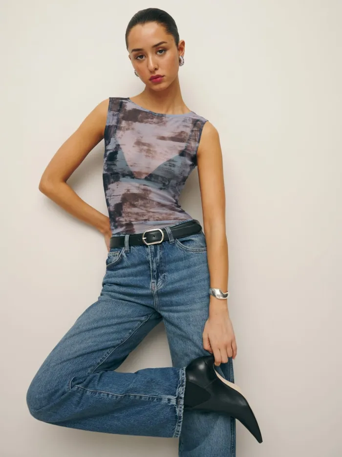 Reformation Tops Dusk Knit Top Basalt 8211 Women