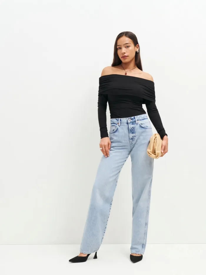 Reformation Tops Florentina Knit Top Black 8211 Women Reformation Tops Florentina Knit Top Black 8211 Women