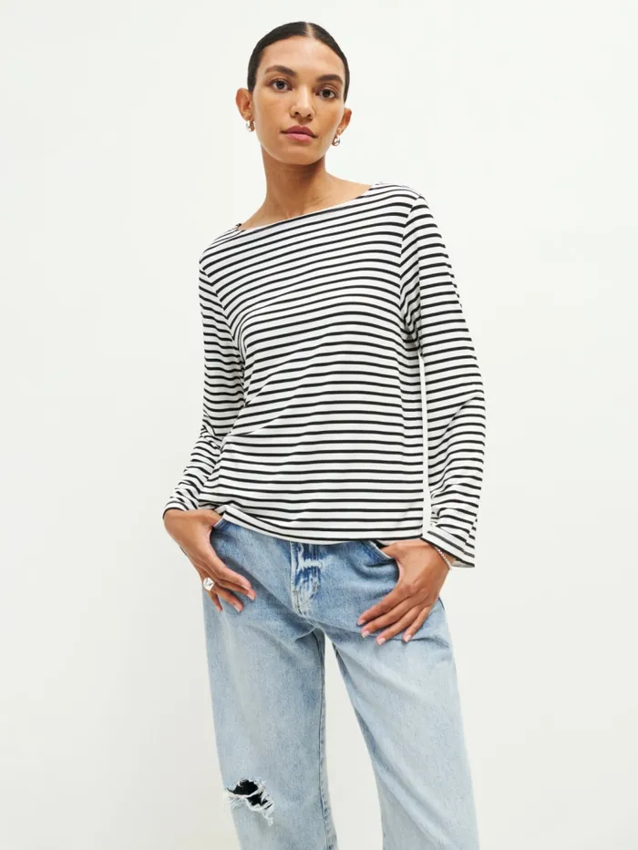 Reformation Tops Gael Knit Top Basic Stripe 8211 Women