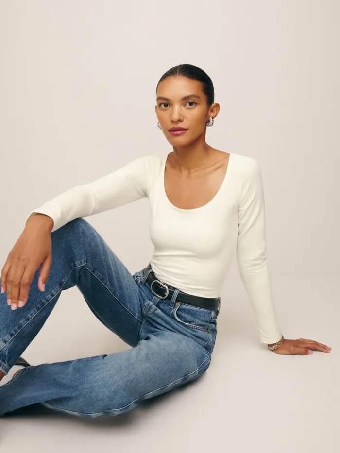 Reformation Tops Graham Knit Top Ivory 8211 Women