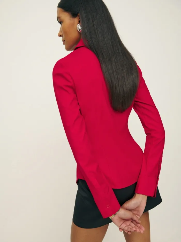 Reformation Tops Jodie Shirt Lipstick 8211 Women