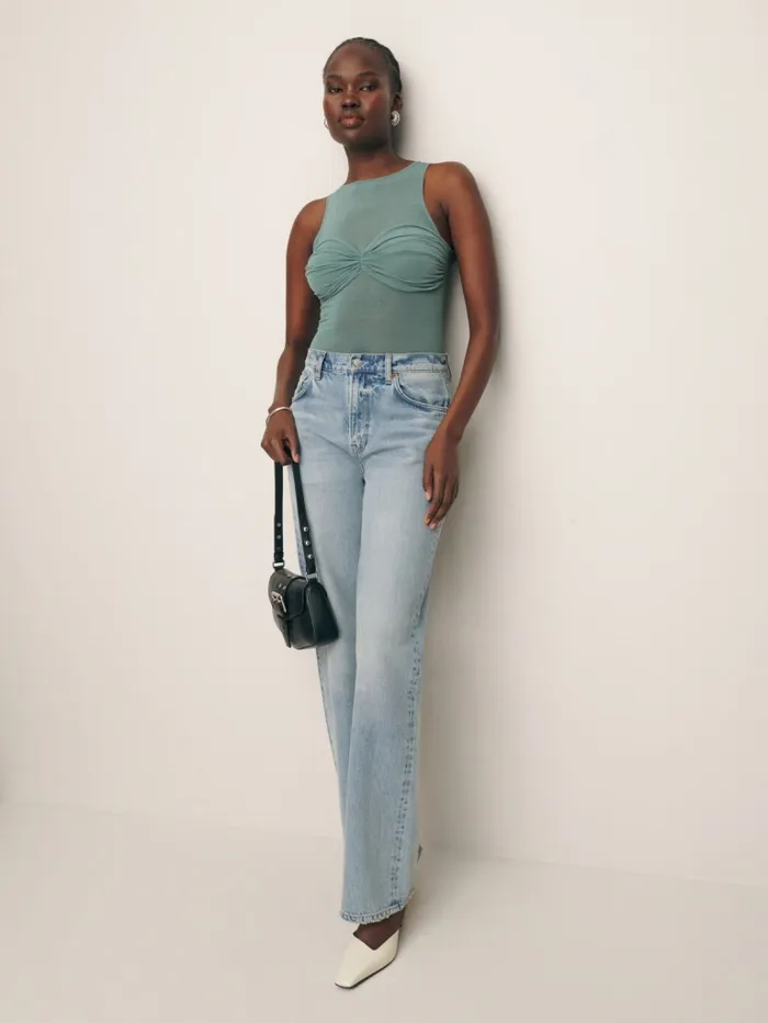 Reformation Tops Rose Knit Top Verdigris 8211 Women