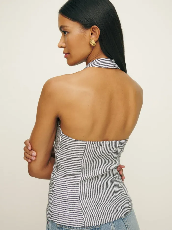 Reformation Tops Tate Linen Top Vineyard 8211 Women