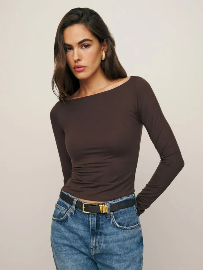 Reformation Tops Wiley Knit Top Mole 8211 Women