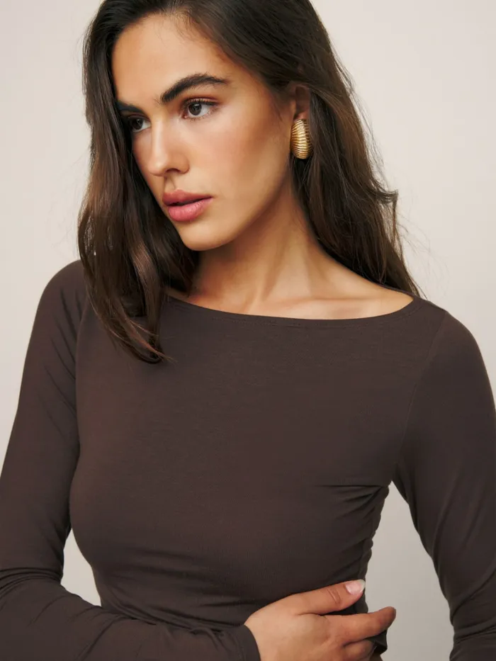 Reformation Tops Wiley Knit Top Mole 8211 Women