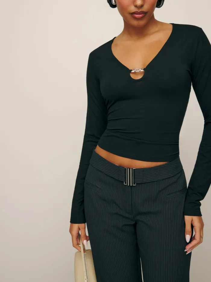 Reformation Tops Zora Knit Top Black 8211 Women