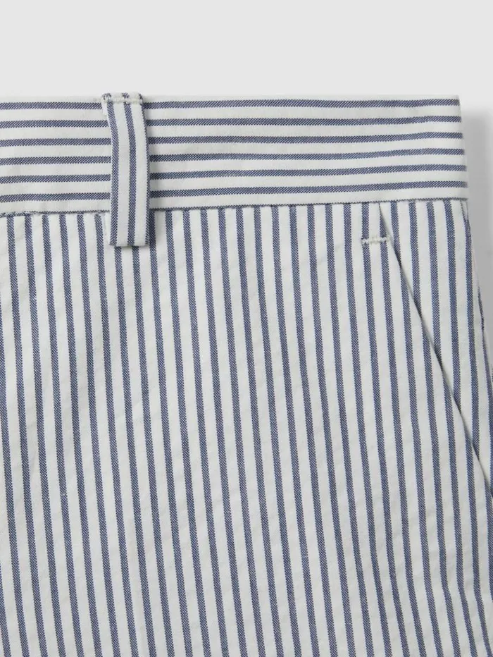 REISS Shorts Children Seersucker Striped Adjuster Shorts Soft Blue