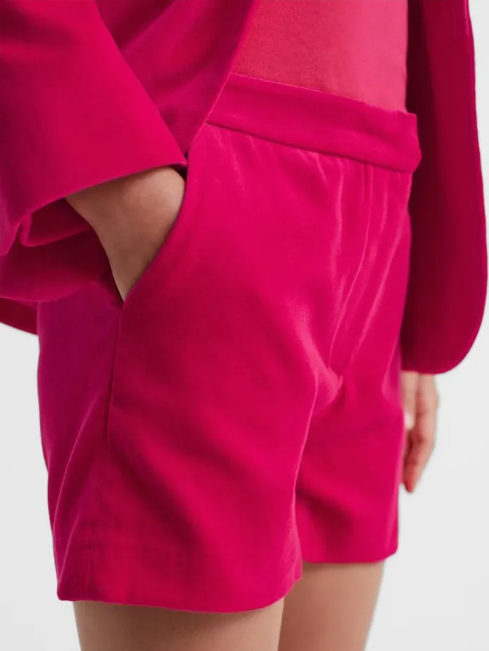 REISS Skirts and Shorts Children Velvet Mid Rise Shorts Bright Pink