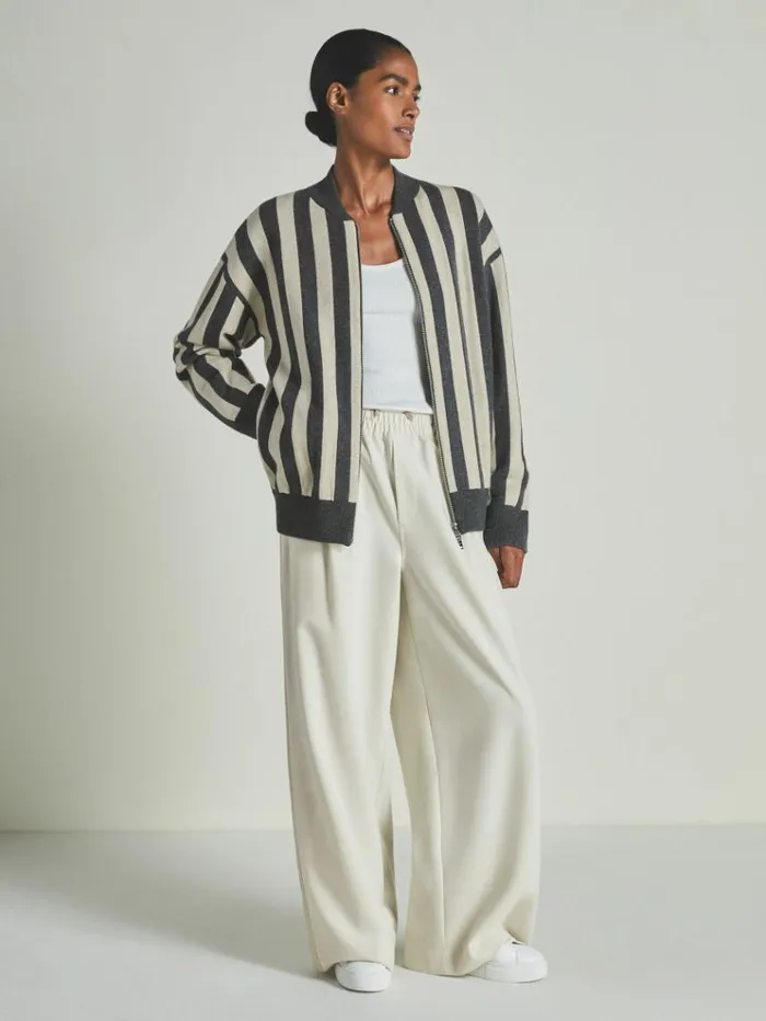 REISS Sweaters WomenMen Reiss Les 100 Ciels Wool And Cashmere Cardigan Charcoalcream
