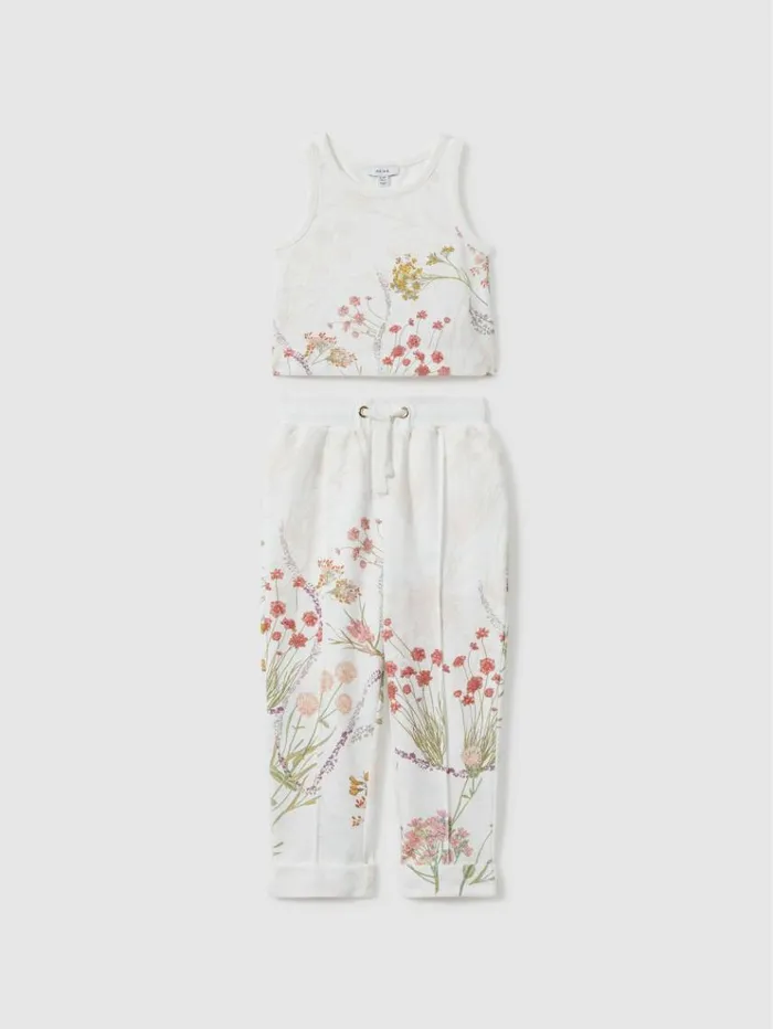 REISS Sweats and Hoodies Children Cotton Vest And Joggers Set Pale Pink