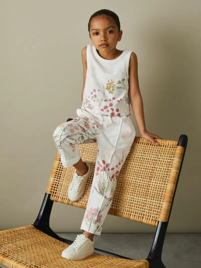 REISS Sweats and Hoodies Children Cotton Vest And Joggers Set Pale Pink
