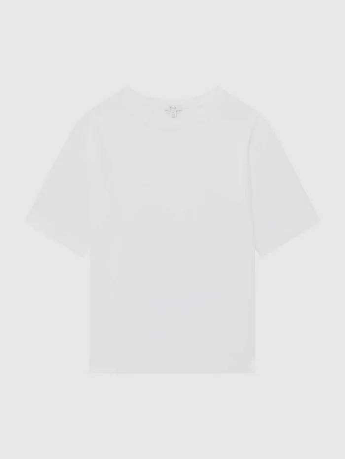REISS TShirts Men Oversized Garment Dye TShirt White