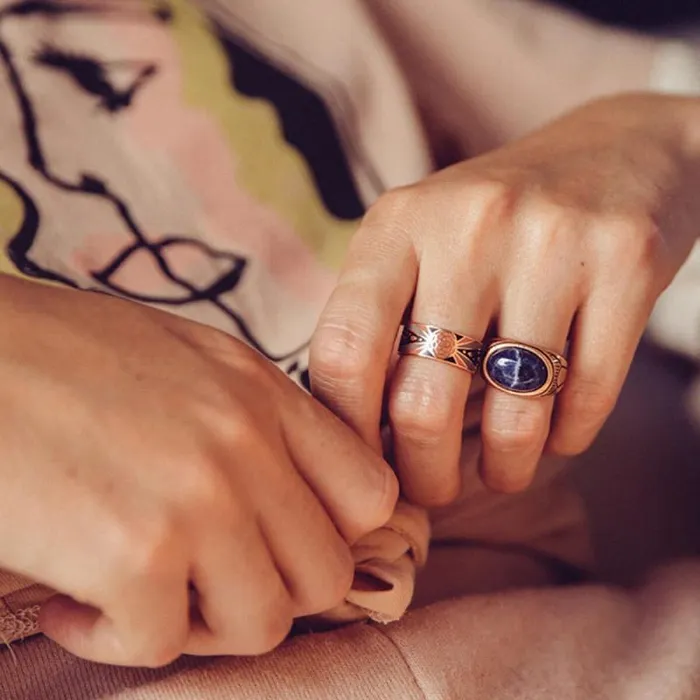 Rings Women Alex And Ani Sodalite Gemstone Signet Ring 55