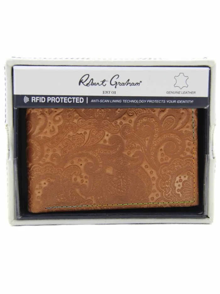 Robert Graham Accessories Men Current Slimfold Wallet Tan