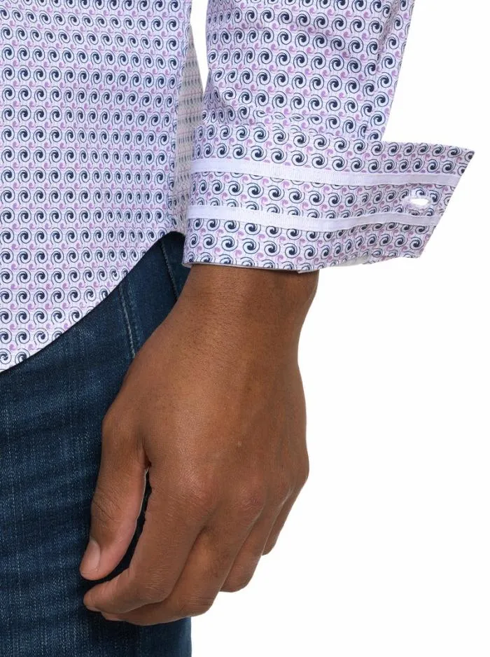 Robert Graham Button Down Shirts Men Kensinger Motion Long Sleeve Button Down Shirt Lavender