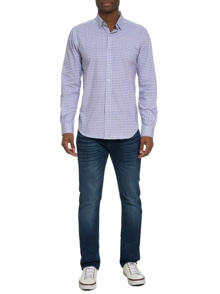 Robert Graham Button Down Shirts Men Kensinger Motion Long Sleeve Button Down Shirt Lavender