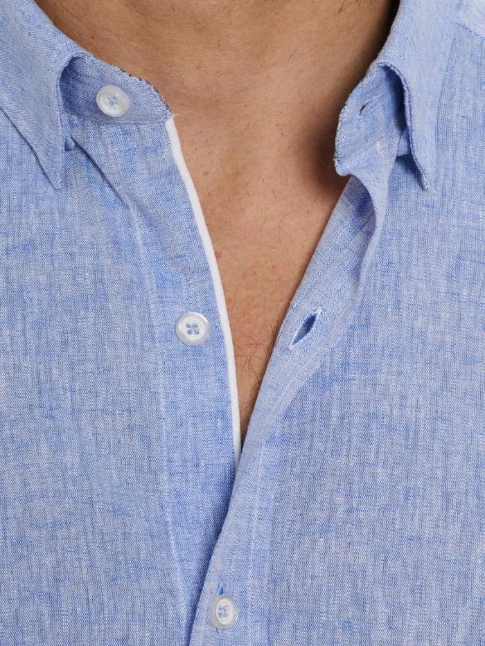 Robert Graham Button Down Shirts Men Palmer Short Sleeve Button Down Shirt Blue