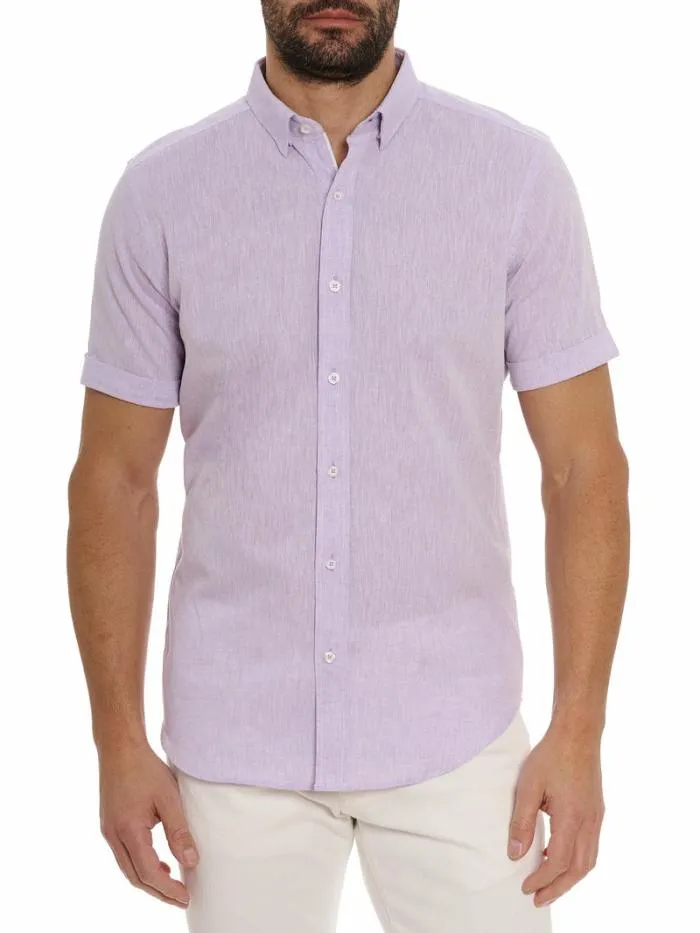 Robert Graham Button Down Shirts Men Palmer Short Sleeve Button Down Shirt Blue
