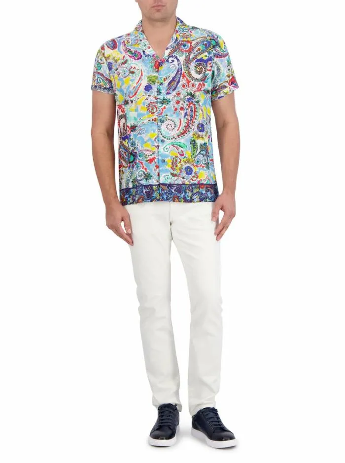 Robert Graham Button Down Shirts Men The Drake Short Sleeve Button Down Shirt Multi