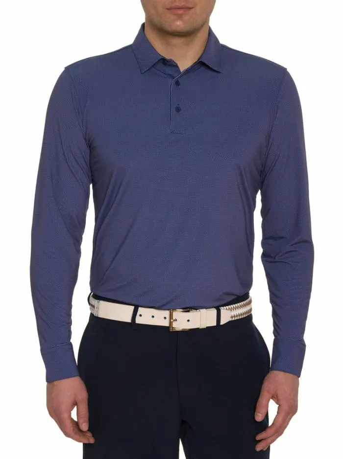 Robert Graham Polos and TShirts Men Alastor Long Sleeve Performance Polo Navy