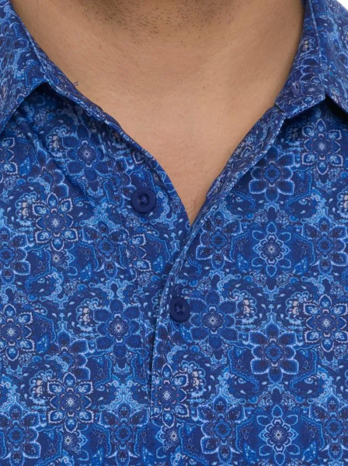 Robert Graham Polos and TShirts Men Medallion Tiles Performance Polo White