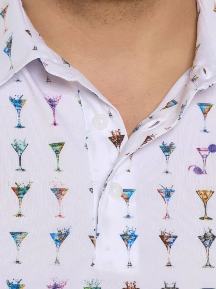 Robert Graham Polos and TShirts Men The Martini Performance Polo White