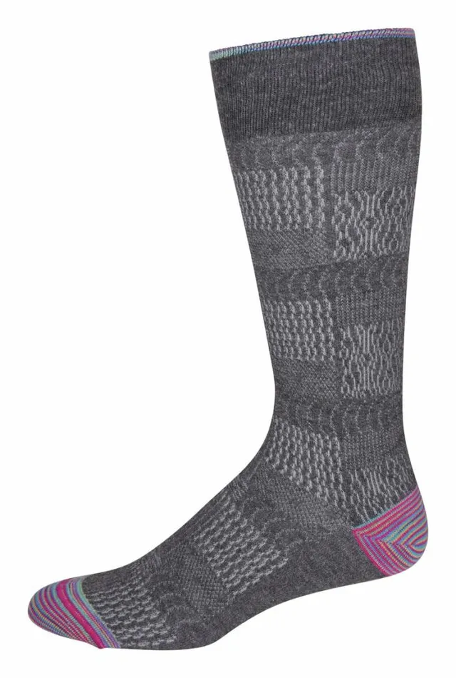 Robert Graham Socks Men Boro Sock Charcoal