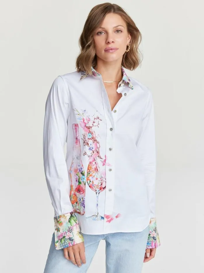 Robert Graham Tops Women Ros Bouquet Shirt White