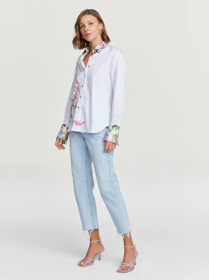 Robert Graham Tops Women Ros Bouquet Shirt White