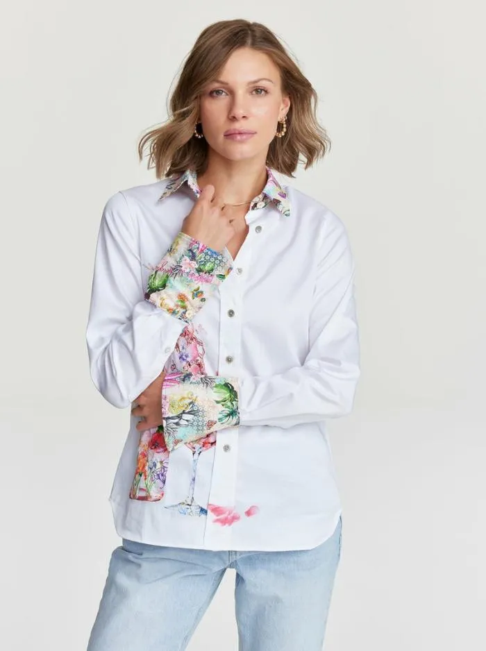 Robert Graham Tops Women Ros Bouquet Shirt White