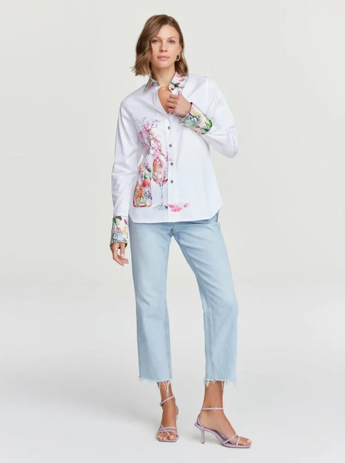 Robert Graham Tops Women Ros Bouquet Shirt White
