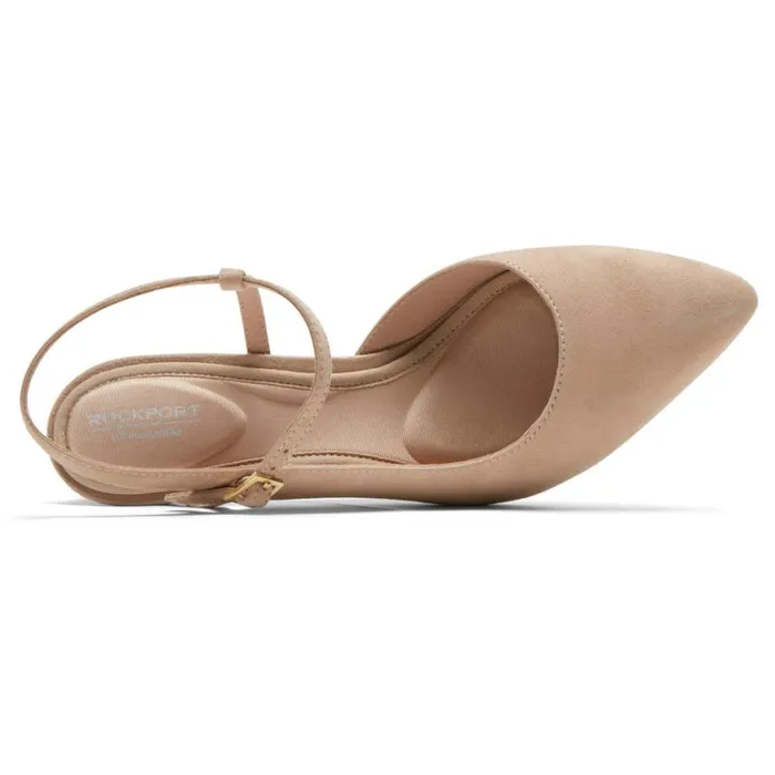 Rockport Heels Women Total Motion Sheehan Strappy Heel Beige Suede