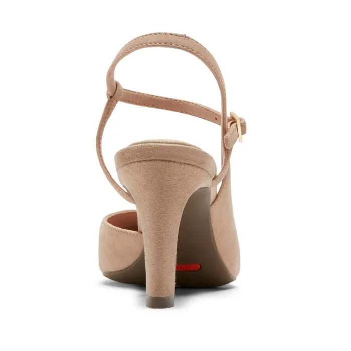 Rockport Heels Women Total Motion Sheehan Strappy Heel Beige Suede