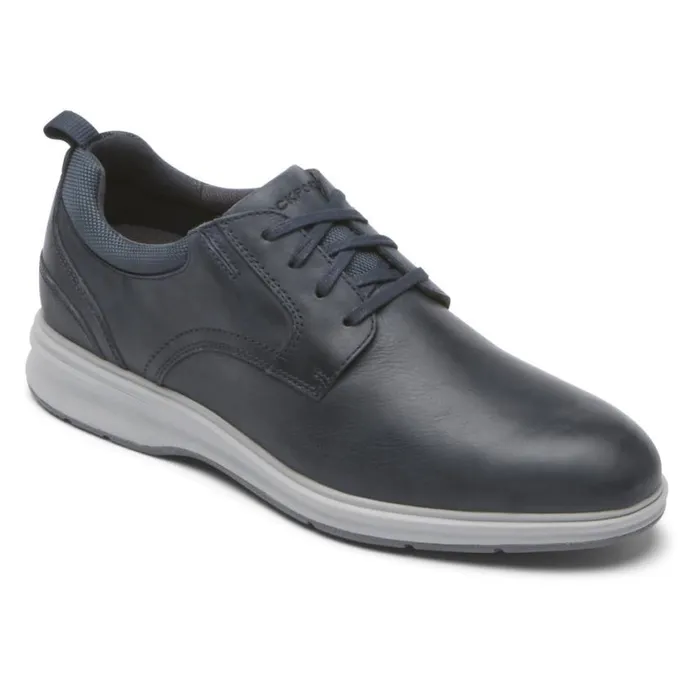 Rockport Oxfords and LaceUps Men Total Motion City Plain Toe Oxford Navy Tumbled