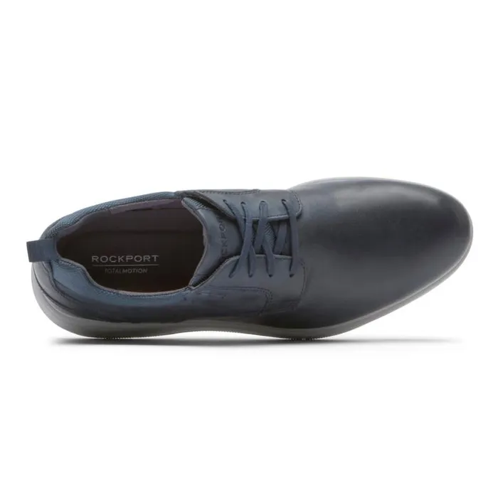 Rockport Oxfords and LaceUps Men Total Motion City Plain Toe Oxford Navy Tumbled
