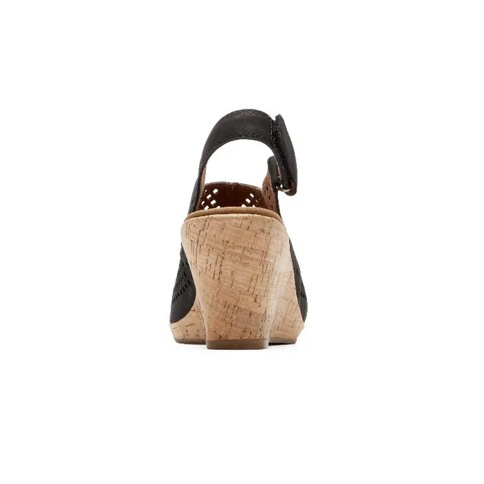 Rockport Sandals and Wedges Women Briah Perforated Slingback Sandal Black Nubuck