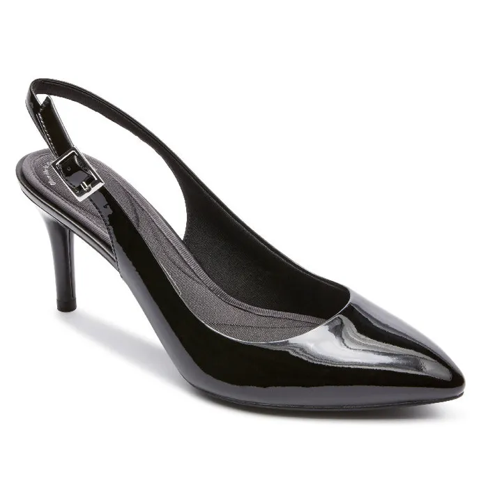 Rockport Shoes Women Total Motion 75mm Slingback Shoe Black Patent