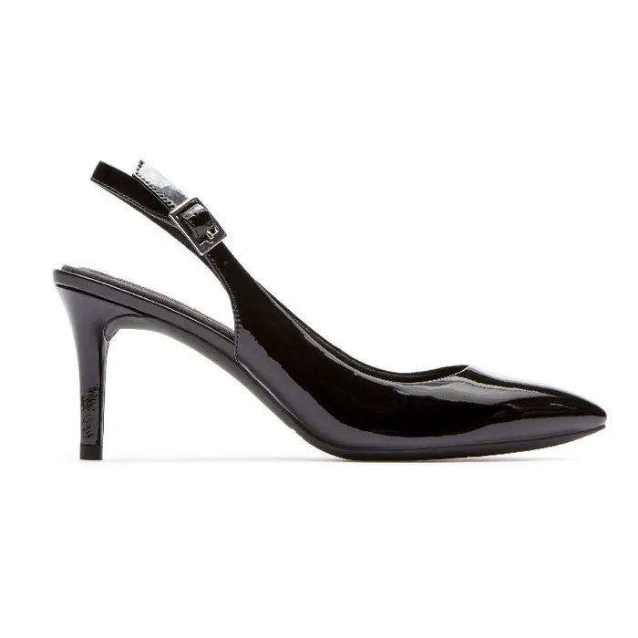 Rockport Shoes Women Total Motion 75mm Slingback Shoe Black Patent