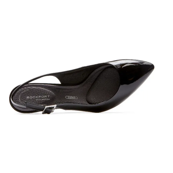 Rockport Shoes Women Total Motion 75mm Slingback Shoe Black Patent