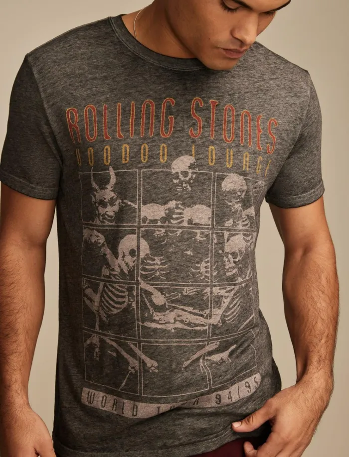 Rolling Stones Voodoo Lounge 001 Black Men Lucky Brand Graphic Tees