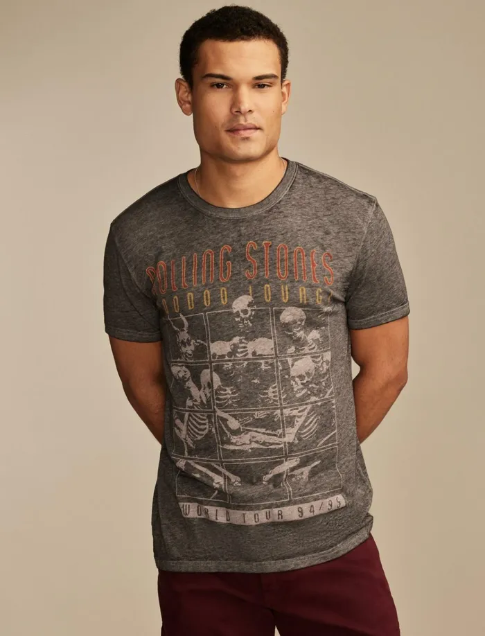 Rolling Stones Voodoo Lounge 001 Black Men Lucky Brand Graphic Tees