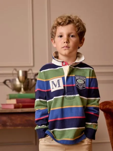 Rugby Shirts Boys Joules Multi Stripe Rugby Shirt
