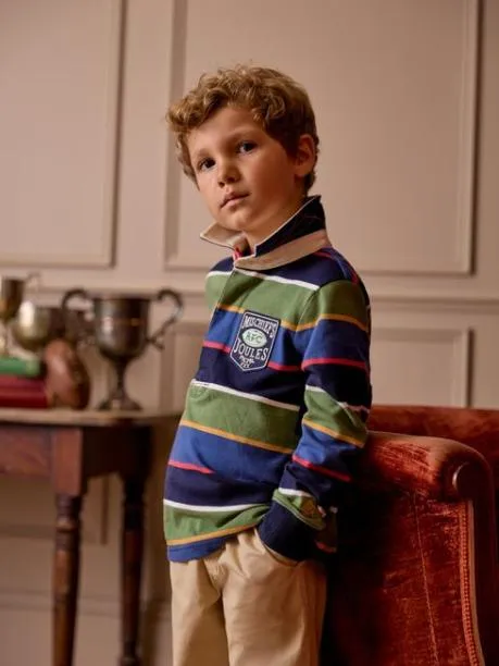 Rugby Shirts Boys Joules Multi Stripe Rugby Shirt