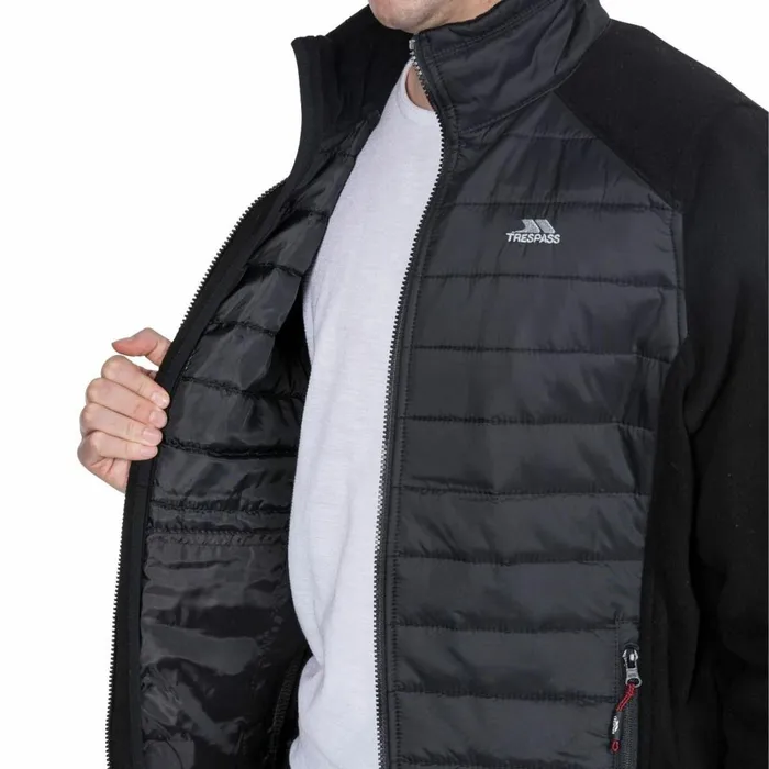 Saunter Padded Fleece Jacket Black Men Trespass Fleeces