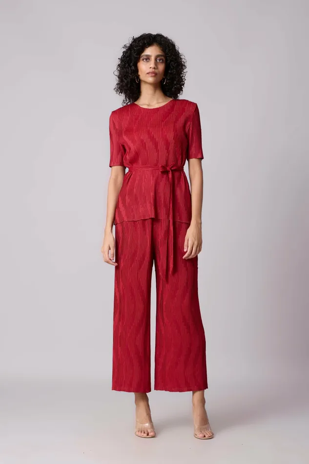 Scarlet Sage CoOrd Sets Lina Set 8211 Dark Red 8211 Women