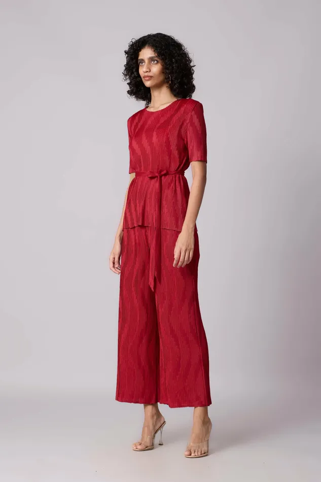 Scarlet Sage CoOrd Sets Lina Set 8211 Dark Red 8211 Women